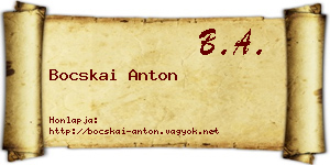 Bocskai Anton névjegykártya